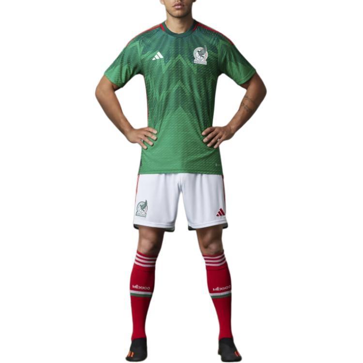 adidas Mexiko 22 Heim Authentic Trikot Asiatische Größe 'Vivid Green' Herren HD6898