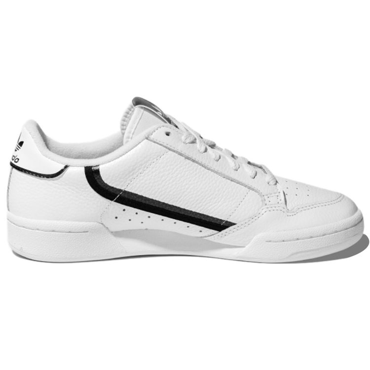 Adidas Originals Continental 80 Synthetic Leather Durable Low-Top Sneakers Unisex Sneakers White Black FZ0032
