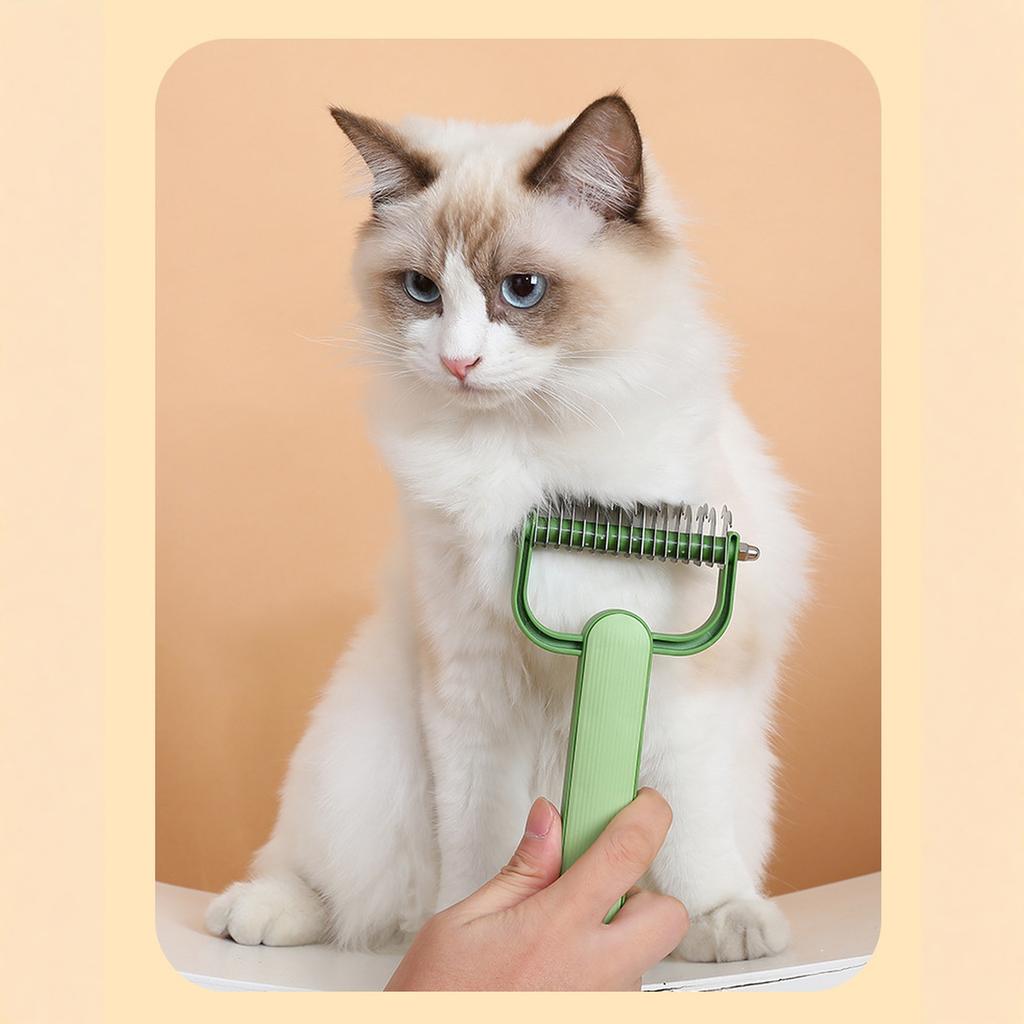 New 2‑Sided Pet Grooming Brush, Deshedding & Dematting Comb for Dogs Cats