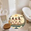 Ancient Egyptian Gods,Round Area Rug,Carpet Rug for Living Room Bedroom Sofa Playroom Decor,Non-slip Floor Mat