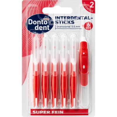 Interdentalbürste rot 0,5mm ISO 2 ultrafein, 6 Stk.