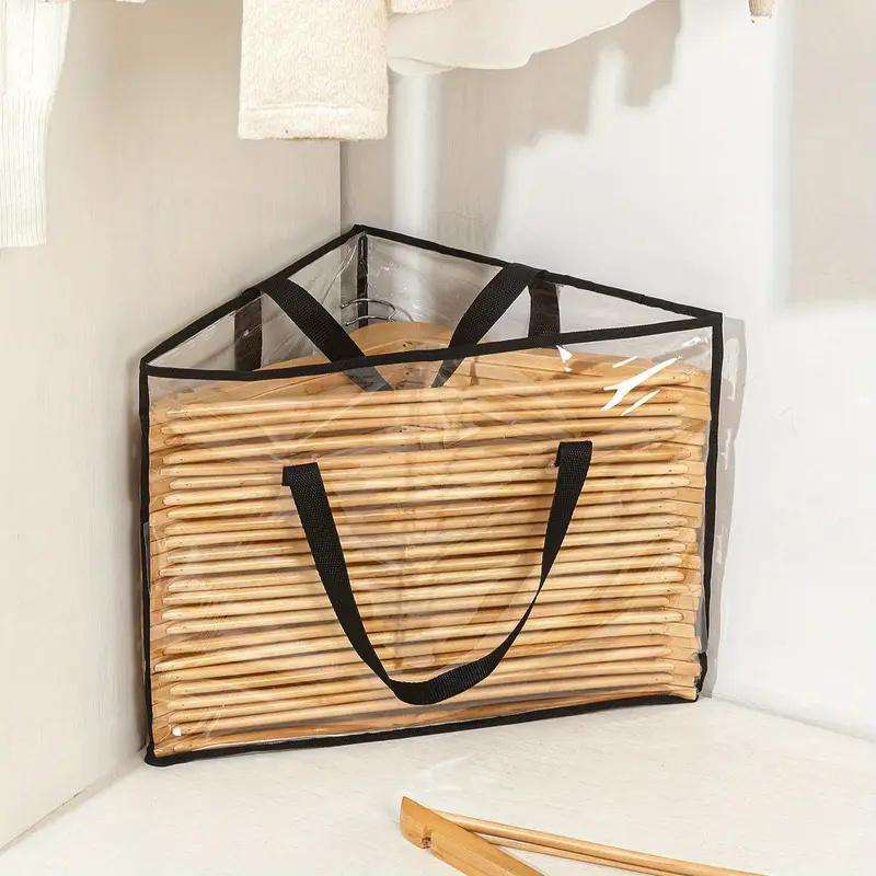 New Fabric Hanger Triangle Storage Bag Wardrobe Clothes Rack Organizer with Handle Foldable Hanging Clothes Hanger Storage Bag