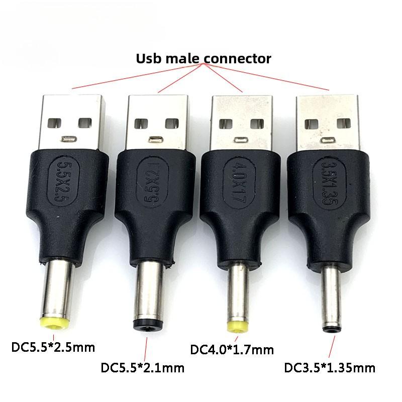 USBMale to Female AdapterDCMale Head3.5*1.35mm 4.0*1.5.5*2.1 2.5Power Supply Plug Charging