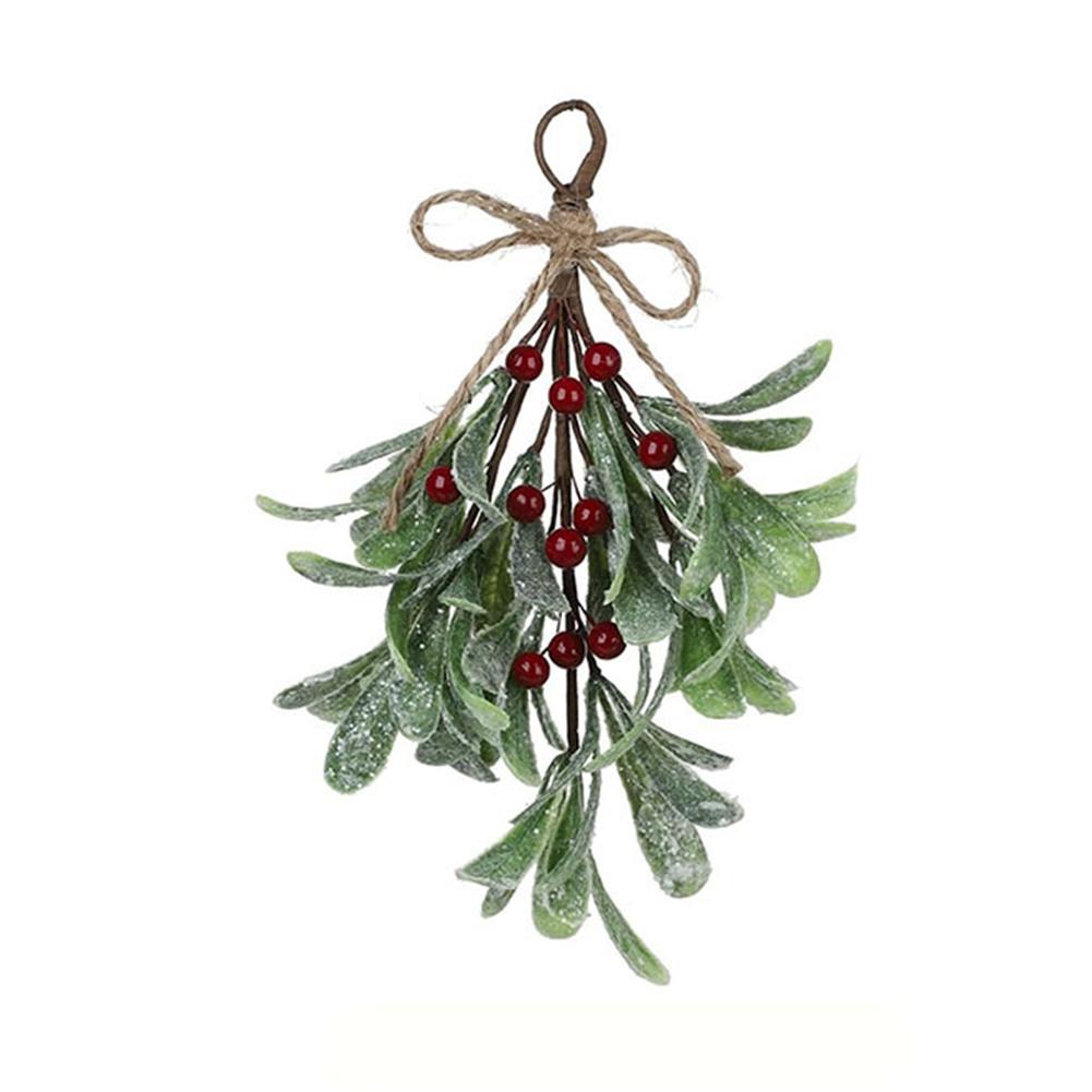 

Christmas Artificial Mistletoe Bouquet Hanging Nordic Style Decorative Fake Vine Botanical Themed Christmas Holiday Fireplace Door Decor