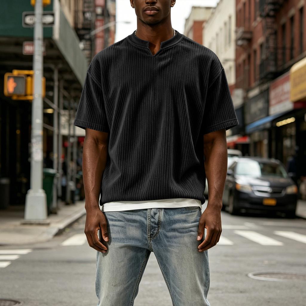 Men's Casual Two-Layer Short Sleeve T-Shirt - Fashionable Look Top for Summer Everyday Wear - Slim Fit Basic Tee for Men
