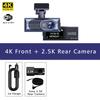 4K WIFI Dash Cam GPS 3840*2160P Car DVR Front and 2.5K Rear Dual Lens Auto Car Camera With Night Vision G-Sensor 24H Parking