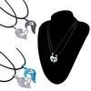 1 Pair Fashion Couple Heart Shape I Love You Pendant Necklace Unisex Lovers Couples Jewelry