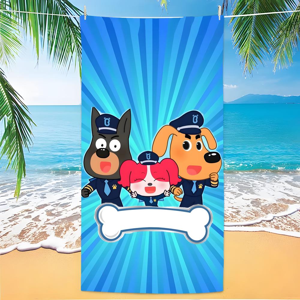 S-Sicherheitssheriff Labrador Handtuch Polyester Strandhandtuch Schnelltrocknend Sandfrei Badetuch für Sommer Pool Reise Urlaub