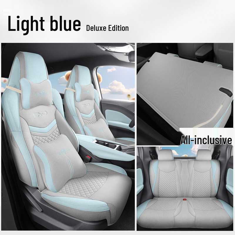 Breathable Fabric Linen Car Seat Covers for BYD Seagull (Five-Seater, Universal Fit)