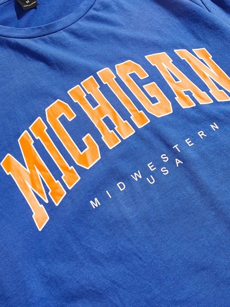 Midwestern Usa City Letter Graphic Printing Men T-Shirt Fashion Oversize High Quality Tops Summer Breathable Tshirts Cotton Tops