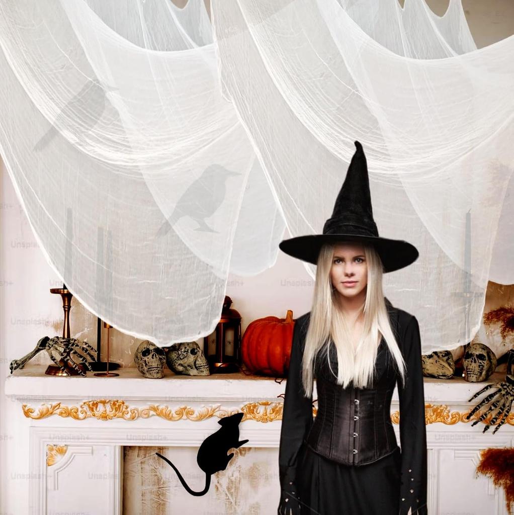 44 sqft Creepy Cloth Spider Web Halloween Decorations Cobwebs Bar Atmosphere Horror Theme Party Decor Supplies 3 Pack 76cmx183cm