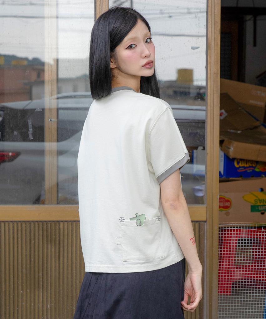 RuNaKi'Hu' Wxt103 Saigono Peace Ringer T-Shirt (Cream Beige)