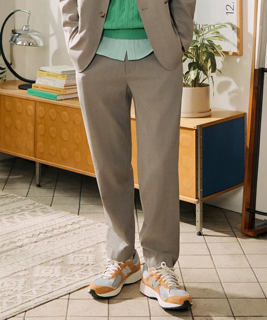 Binpolmen Wool Blend Seersucker Set-Up Tapered Pants Beige