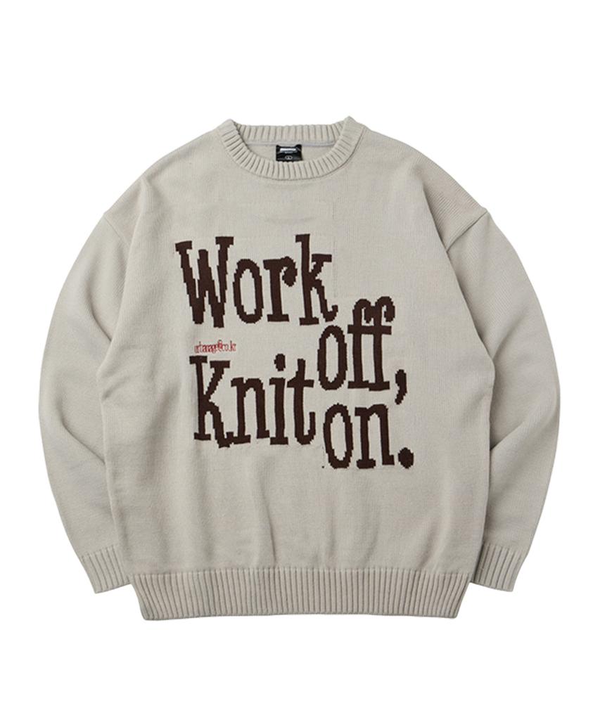 URBANAGE Work Off Round Oversized Knit_Beige