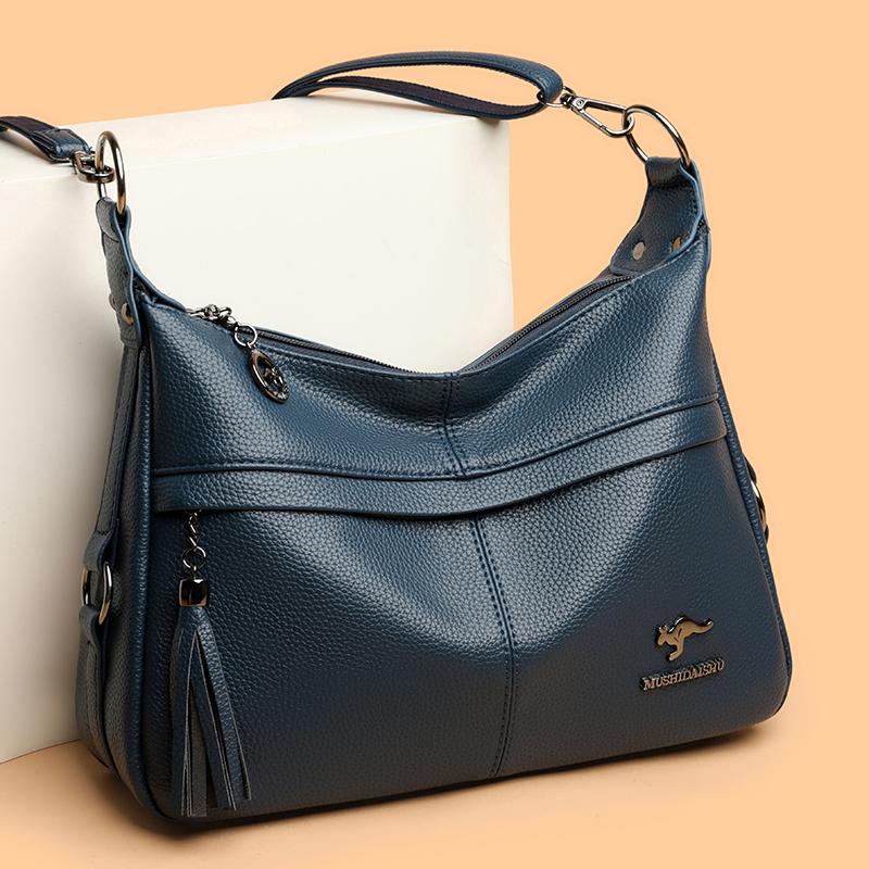 Women's Tassel Messenger Bag Soft Leather Mother Bag Shoulder Bag