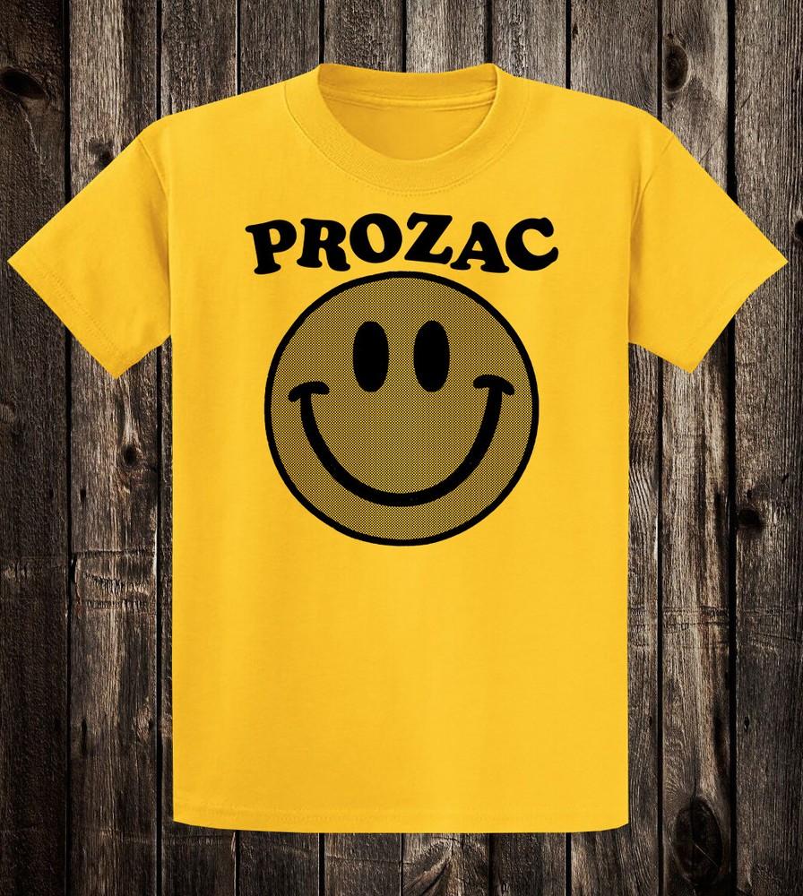 

Novelty Tee T Shirt Funny Punk Rock Smily Face PROZAC Unisex T-Shirt XXXXL