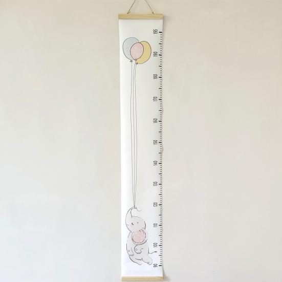 Baby Height Ruler Cartoon Pattern No Odor Cloth Removable Baby Growth Ruler for Children