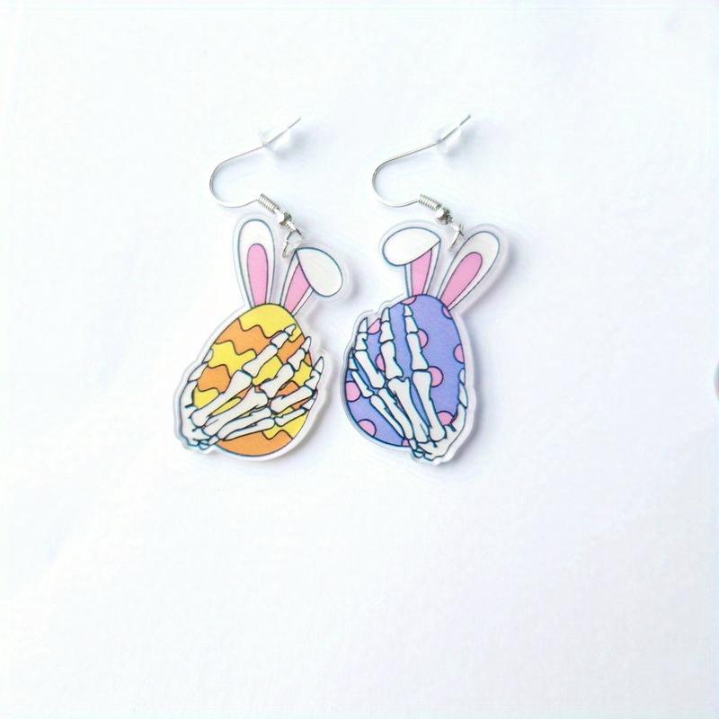 

Cartoon Acrylic Easter Dangle Earrings Cute Rabbit Egg Carrot Truck Design for Women Girls Spring Holiday Jewelry