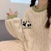 Women's College-Style Plush Pajamas - Thick, Warm, and Loose-Fitting Autumn Homewear