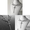 Geometric Cross Pendant Chain With Alloy Material For Fashion Women