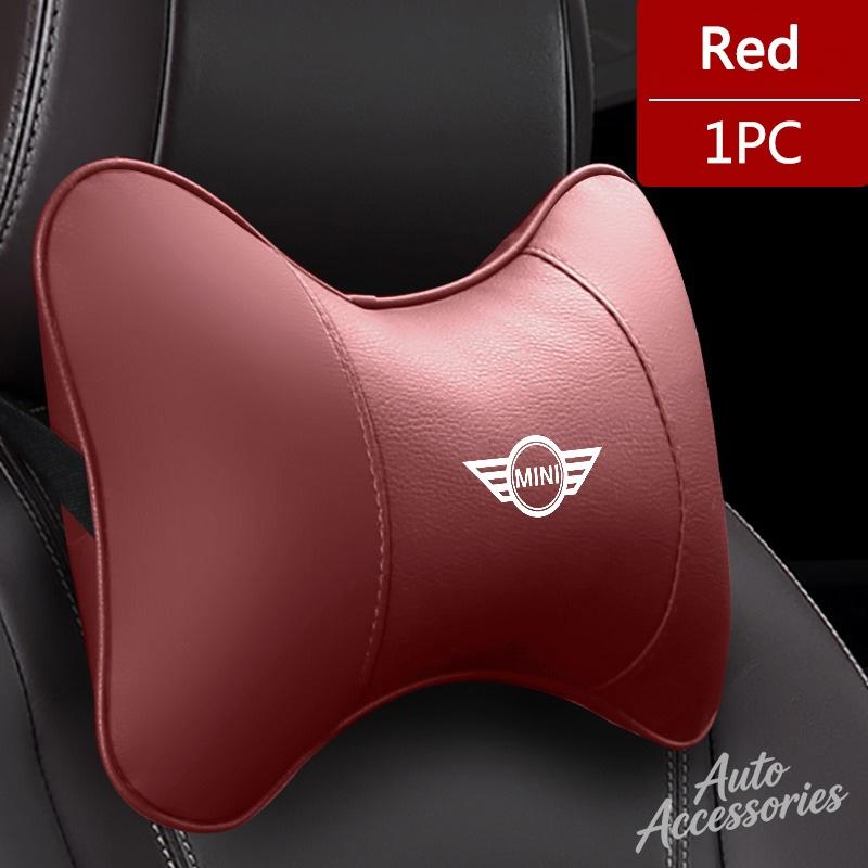 

Car Seat Leather Neck Pillow Headrest Rest Cushion Auto Accessories For BMW Mini Cooper One JCW F54 F55 F56 F57 F60 R50 sticker