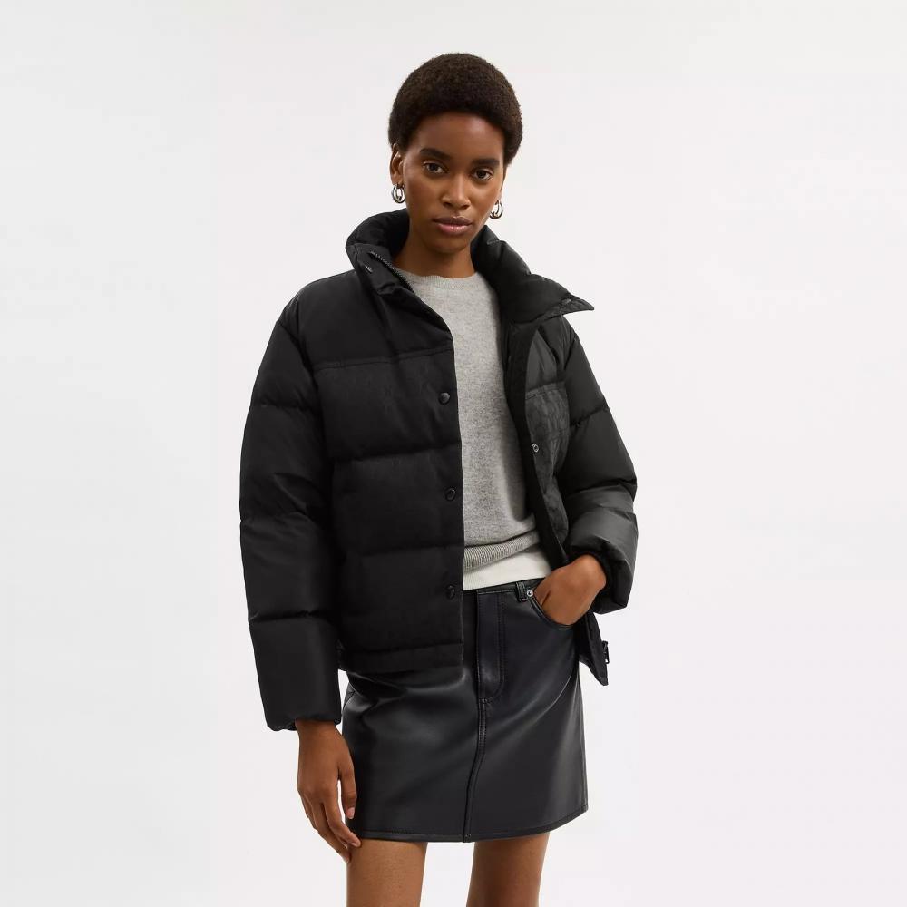 Coach Signature Down Jacket Black