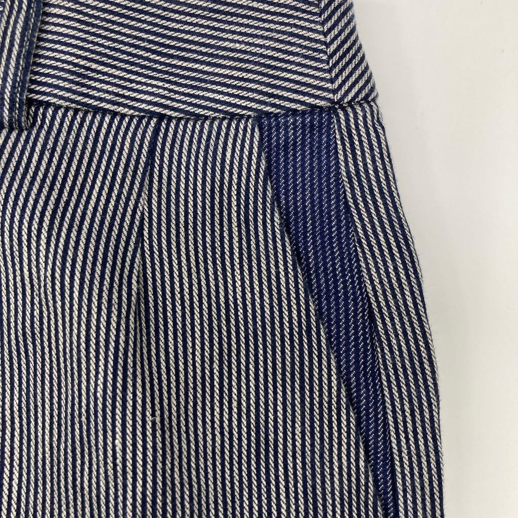 Pallas Palace [Made In 2011] PFPT-3476B Striped Gaucho Pants/ Bottoms 2 Navy / WhiteUsed