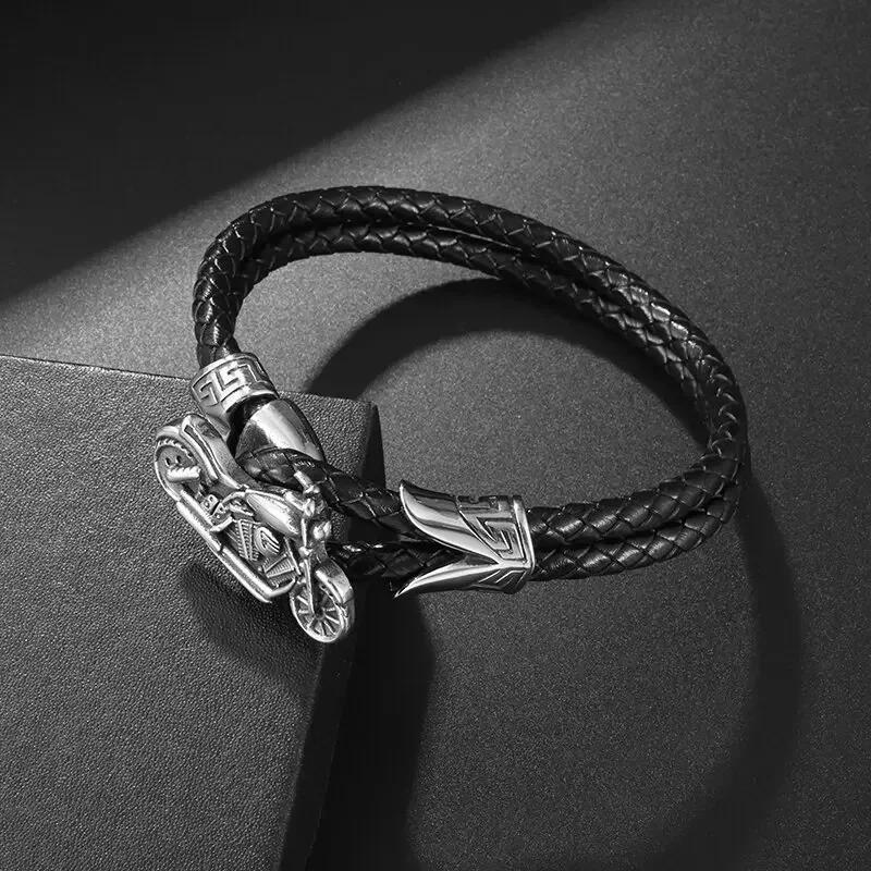 Mens Womens Couple Metal Infinity Sign Leather Bracelet Magnetic Closure Charm Bracelet Leather Wristband Casual Jewelry