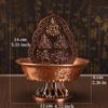 Buddhist Guardian Cup,Antique Red,Alloy Eight-Faced God Wealth Handicraft Tibetan Religious Item Altars Holy Water Plate,1Set