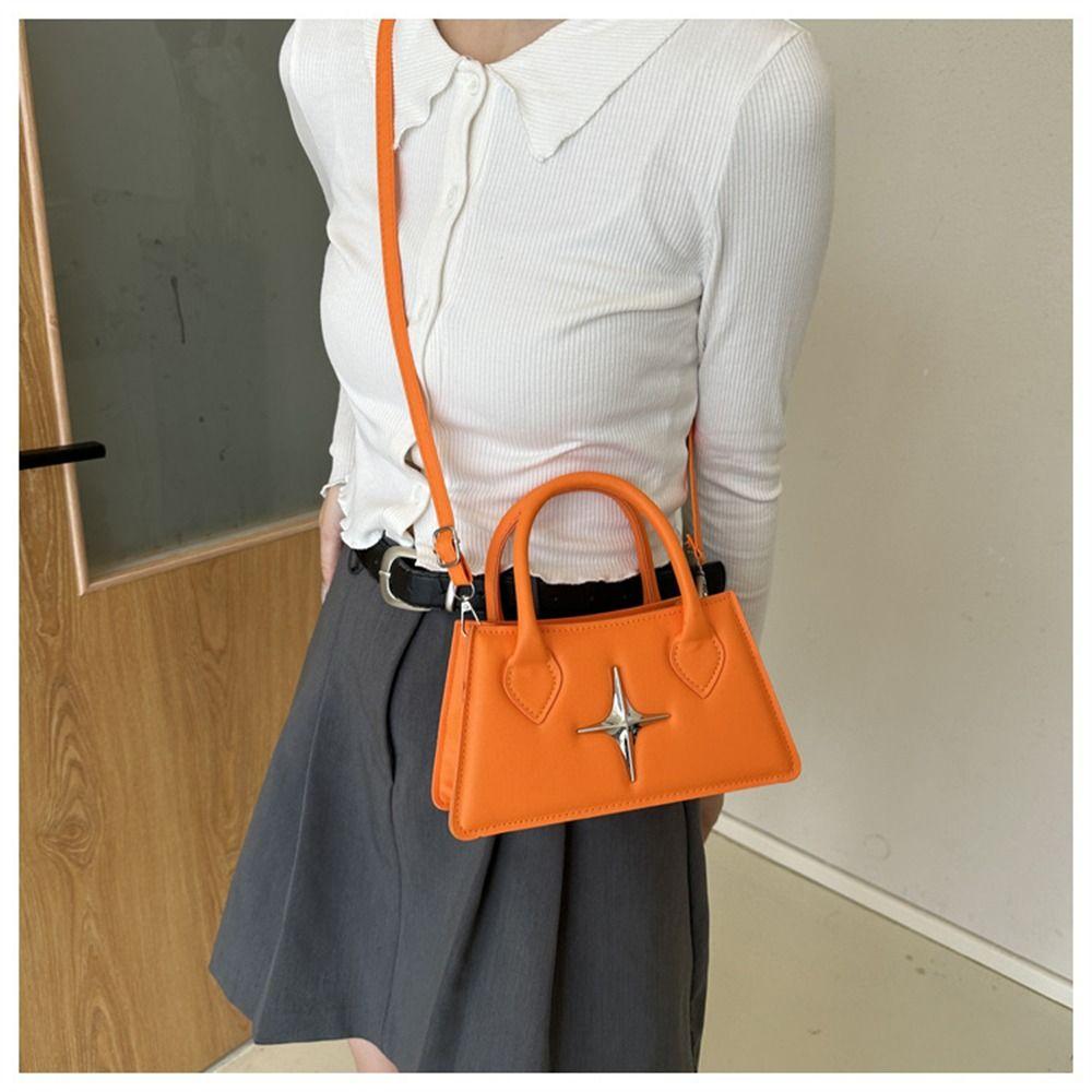 Quadrangular Star Design Shoulder Bag Pu Leather Crossbody Bag Compact Sling Bag Women Girls Fashion Handbags Messenger Bag
