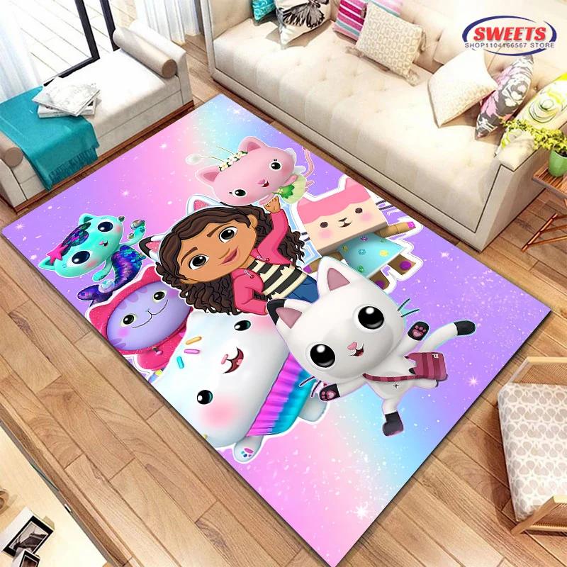 Covor Disney Gabbys Dollhouse, Covor pentru Living Dormitor, Covoraș Decorativ pentru Canapă Bucătărie, Covoraș de Ușă pentru Copii Antiderapant de Podea Durabil, Cadou
