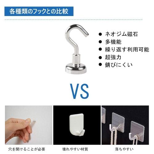 MAGHUNT [10-Pack] Strong Magnetic Hooks, 16mm Diameter, 6kg Vertical Load Capacity, for Kitchen Storage, Office, Kitchen, Bathroom, Outdoor Use, and W