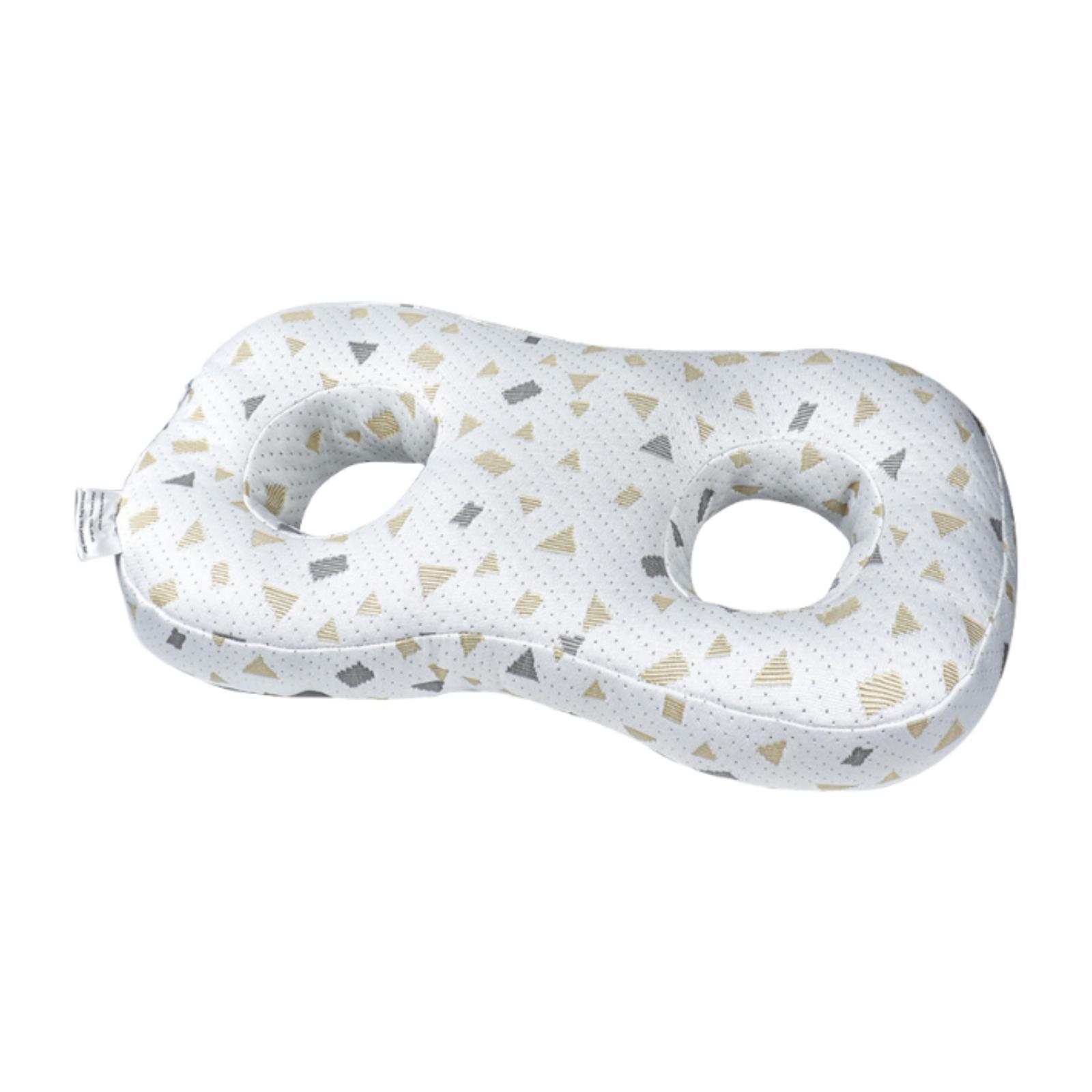 Ear Piercing Pillow with 2 Holes, Soft Support Pillow for Earplugs, wearing серый