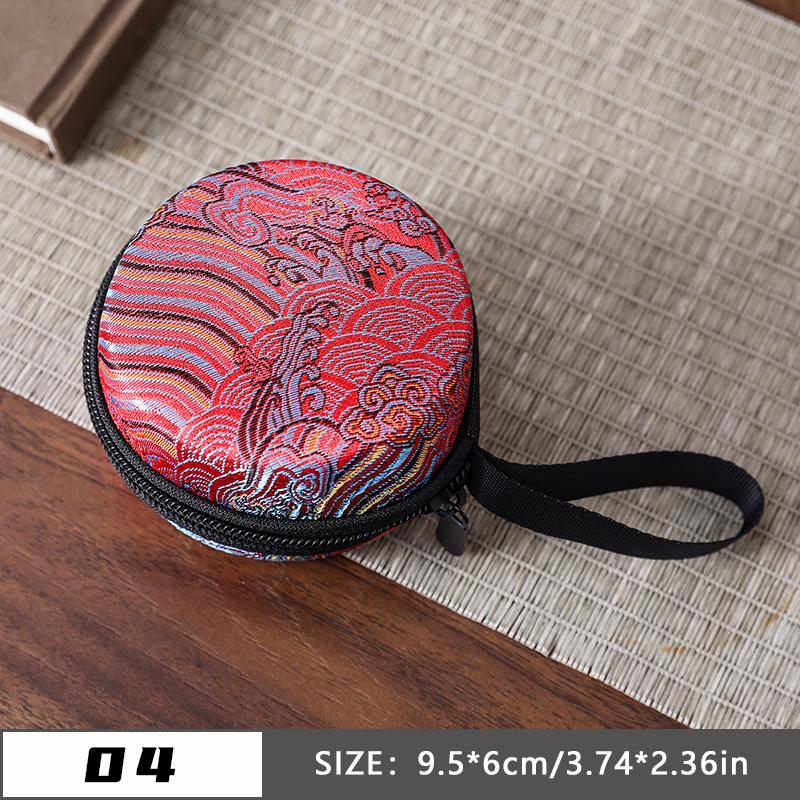 Stickerei Brokat Kleine Teetasse Tasche Chinesischer Stil Vintage Meister Teetasse Beutel Tragbar Reise Teezeremonie Zubehör