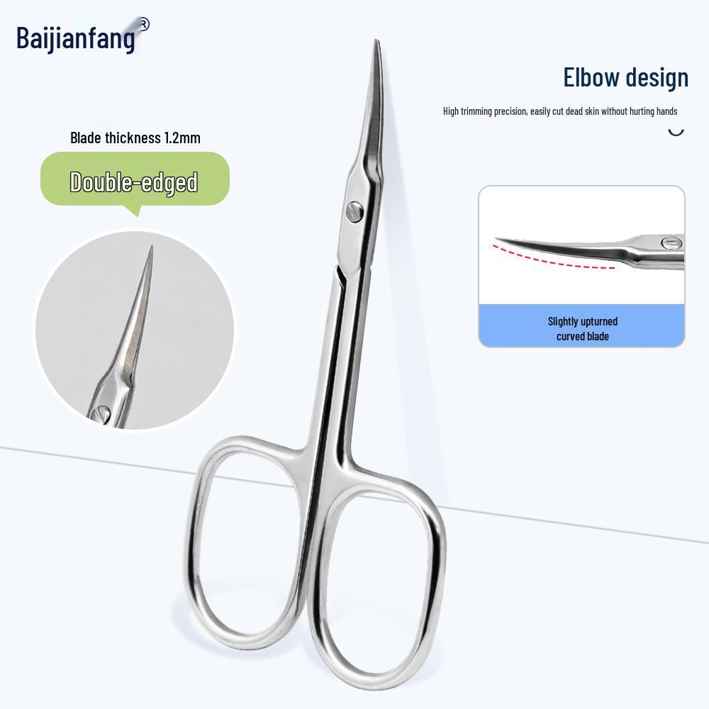 Stainless Steel Pointed Cuticle Scissors - Professional Manicure Tool for Delicate Skin Removal.