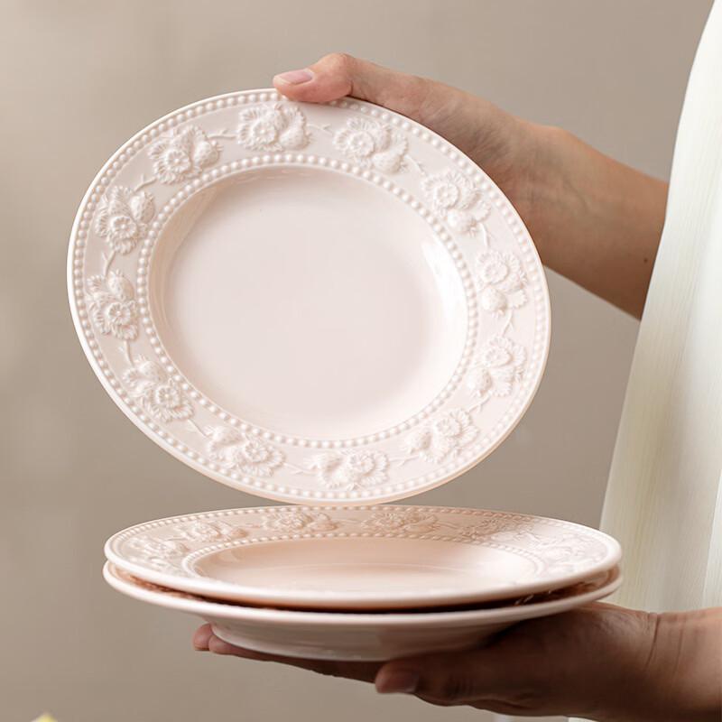 RuHan Embossed Ceramic Dinner Plate