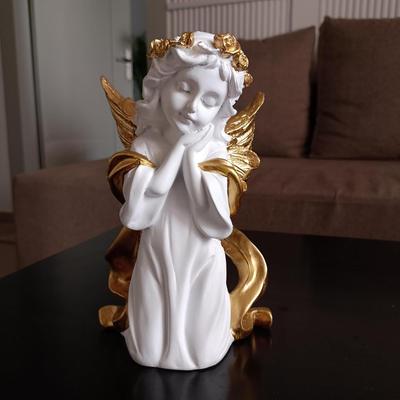 Weiße Fee Engel mit Flügeln Figur Statue für Zuhause Wohnzimmer Garten Regal Kaminsims Dekor Dekoration Geschenkartikel
