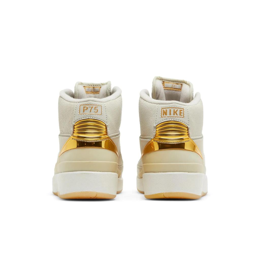 Air Jordan 2 Retro BG 'Quai 54' (Unisex) Light Bone / Metallic Gold-White Kids' Basketball Shoes 866034 001