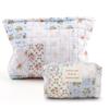 2Pcs Quilted Makeup Bag Floral Cosmetic Bag Soft Makeup Organizer Bag Padded Aesthetic Zipper Pouch Makeup Storage Bag