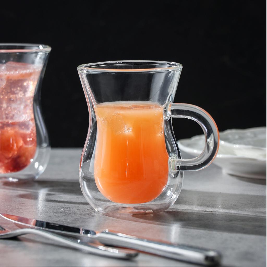 2-piece Set (12oz) Double Glass Coffee Mug Tea Cup Insulated Cup For Water Coffee And Milk home kitchen supplies restaurant supplies