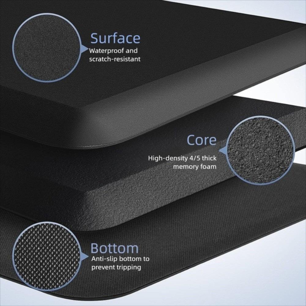 Durable Waterproof Kitchen Mat Cushioned Stain Resistant Anti Fatigue Mats Washable PVC Household Floor Mat Office