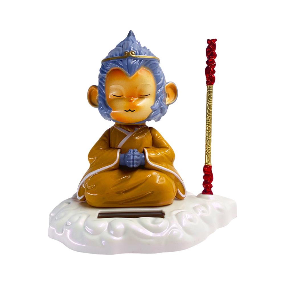 Solar Ornaments Qi Tian Great Saint Sun Walker Solar Decoration Cute Bobblehead Decoration Monkey Creative Car Doll A0X0
