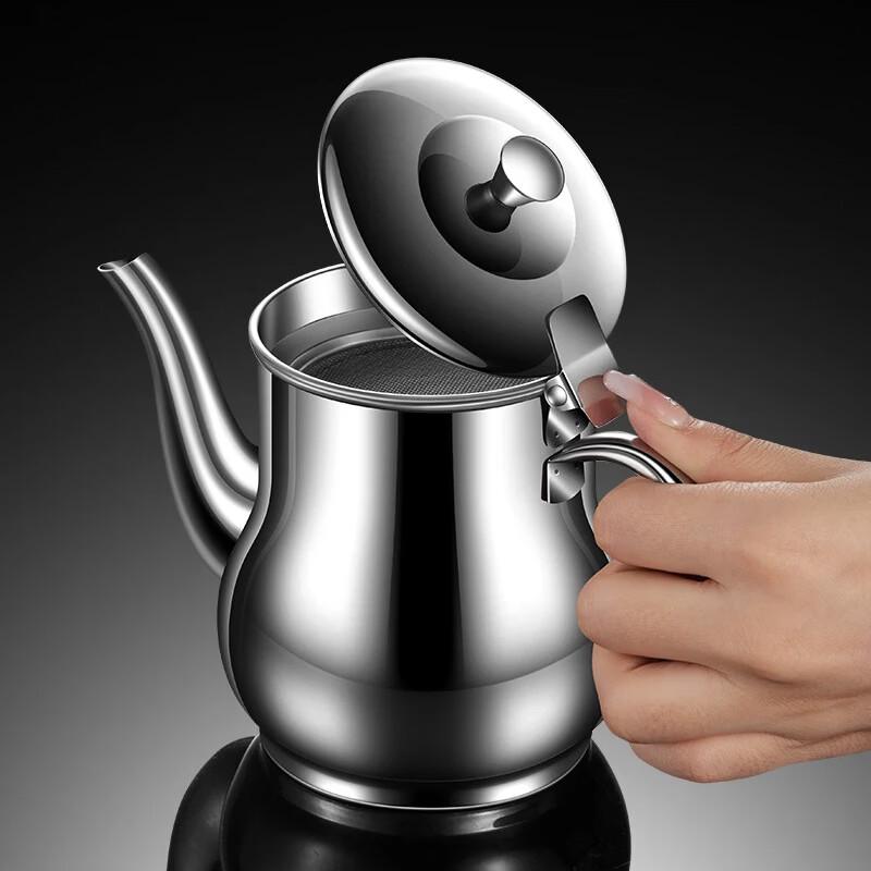 ZISIZ Stainless Steel Oil Dispenser Pot with Filter
