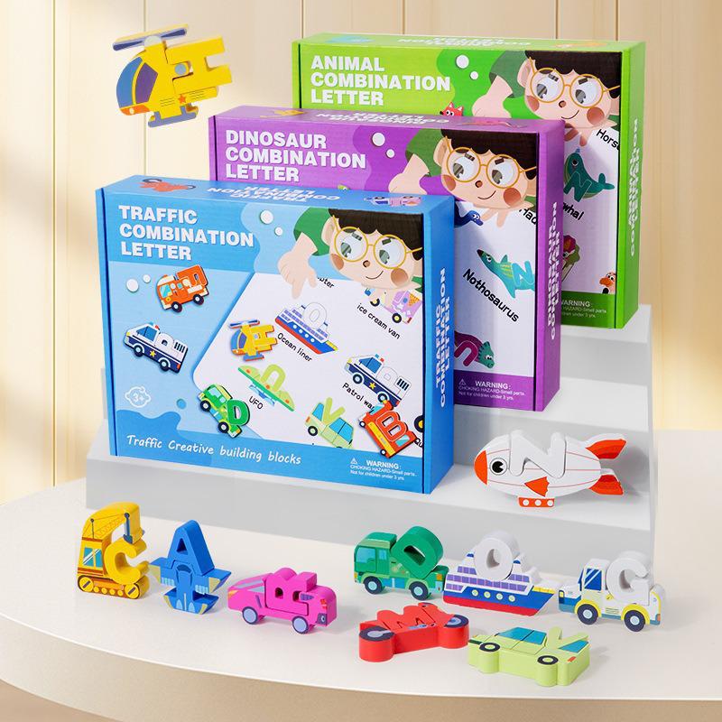 3D Wooden Educational Animal & Alphabet Puzzle Toy for Kids