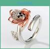 Elegant Zircon Inlaid Copper Ring Trendy Lightning And Meteor Design For Men And Women