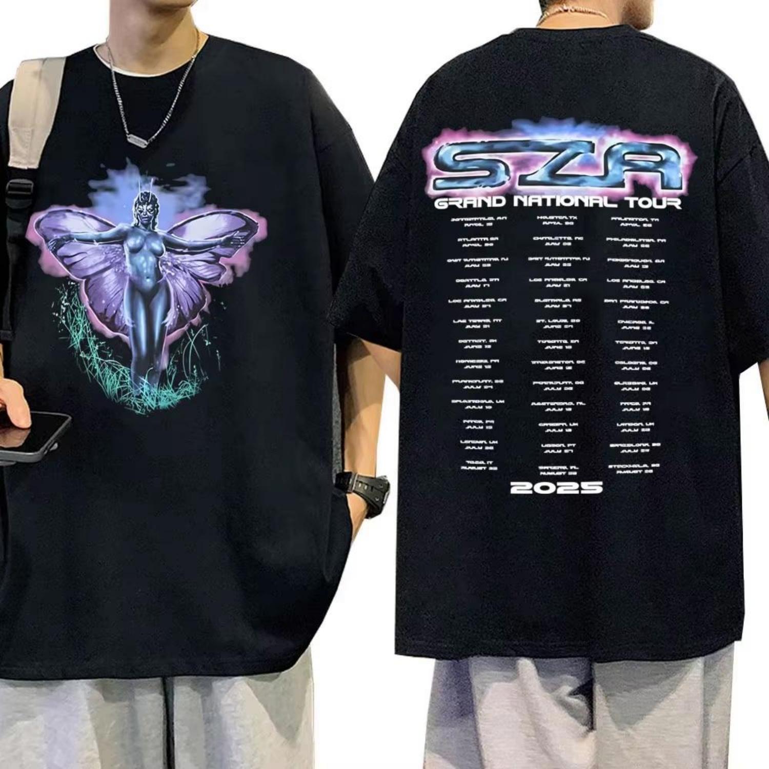 

Rapper Kendrick Lamar & SZA Grand National Tour 2025 T-shirt Men s Women Clothing Hip Hop Fashion Pop Music T Shirts Streetwear XXXXXL чорний