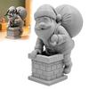 Artistic Santa Figurine for Holiday Gift 3D Printed Climbing Figurine, Christmas Cute Claus Ornament DIY Craft with Bag Home Office Desk Mantel Decor
