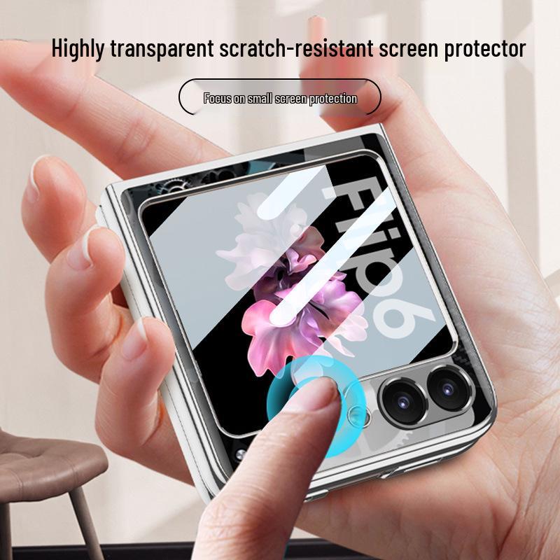 Samsung Z Flip 6 Foldable Screen Phone Case with Unique Painted Design and Mechanical Flip Glass Cover