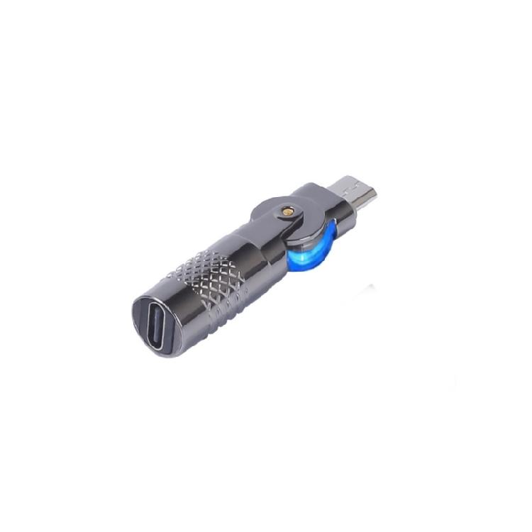 Aluminum Type C/USB To Type C/USB 90 Degree Adapter For 60W Quick Charging Data Transfer Across Multiple Devices