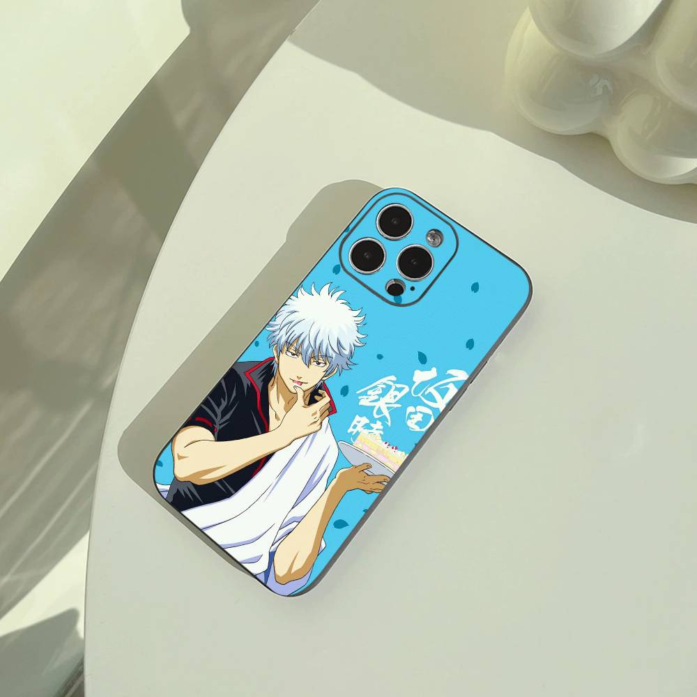 G-Gintama-Gintoki Sakata Phone Case For iPhone 17,16,15,14,13,12,11 Pro Max,16Plus,XS Soft Black Cover